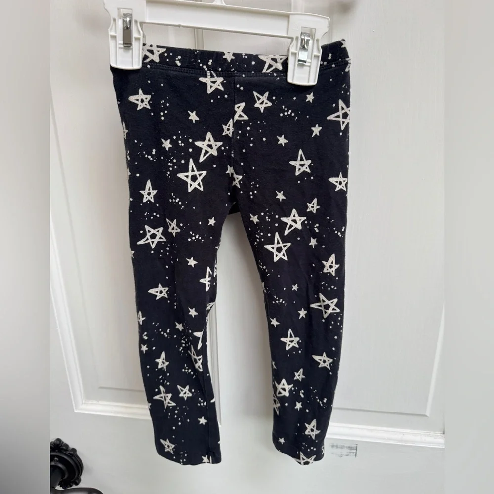 Gymboree 2T Girls Black and White Star Pattern Stretch Comfort Leggings Pants
